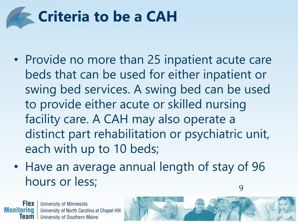 criteria to be a cah 1