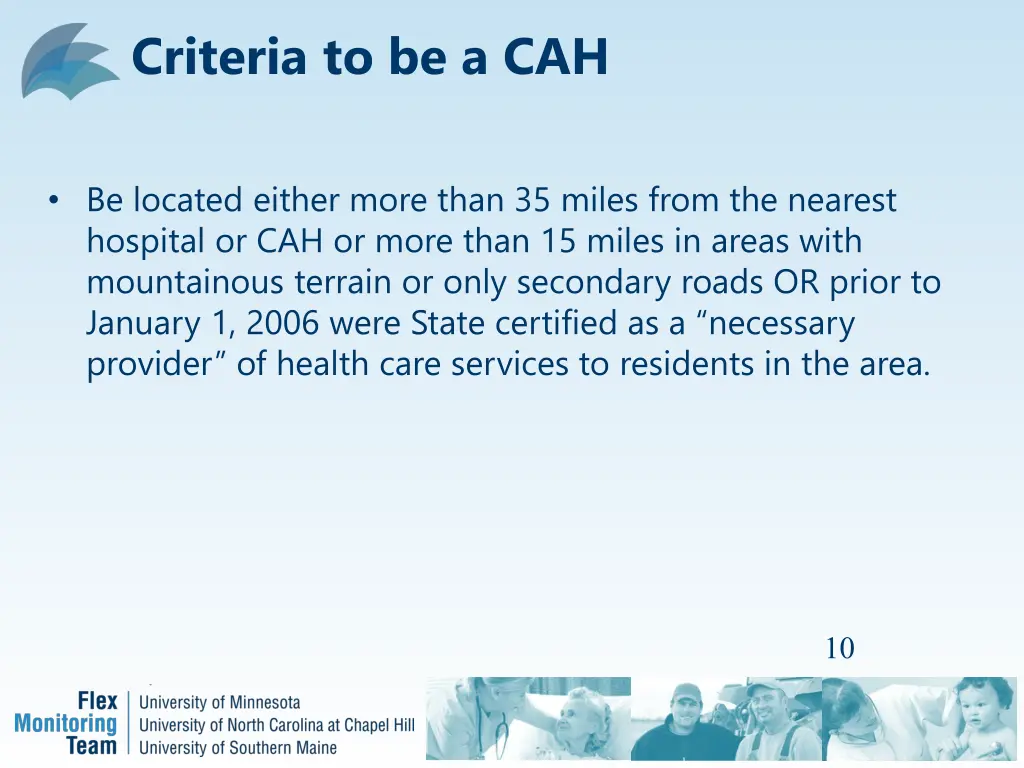 criteria to be a cah 2