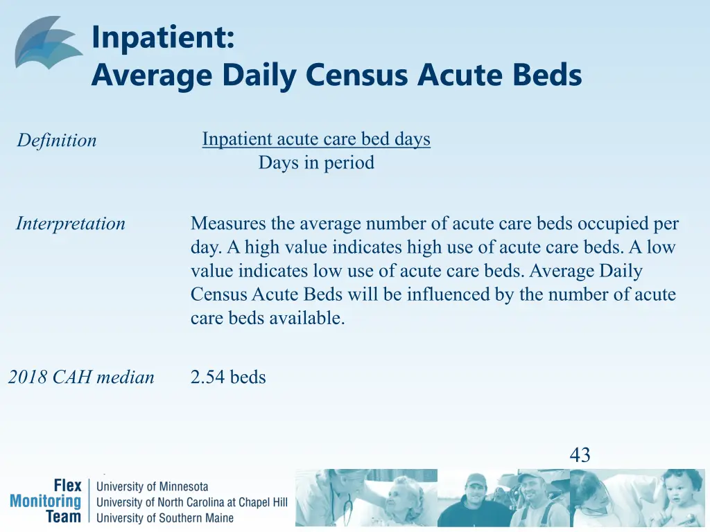 inpatient average daily census acute beds