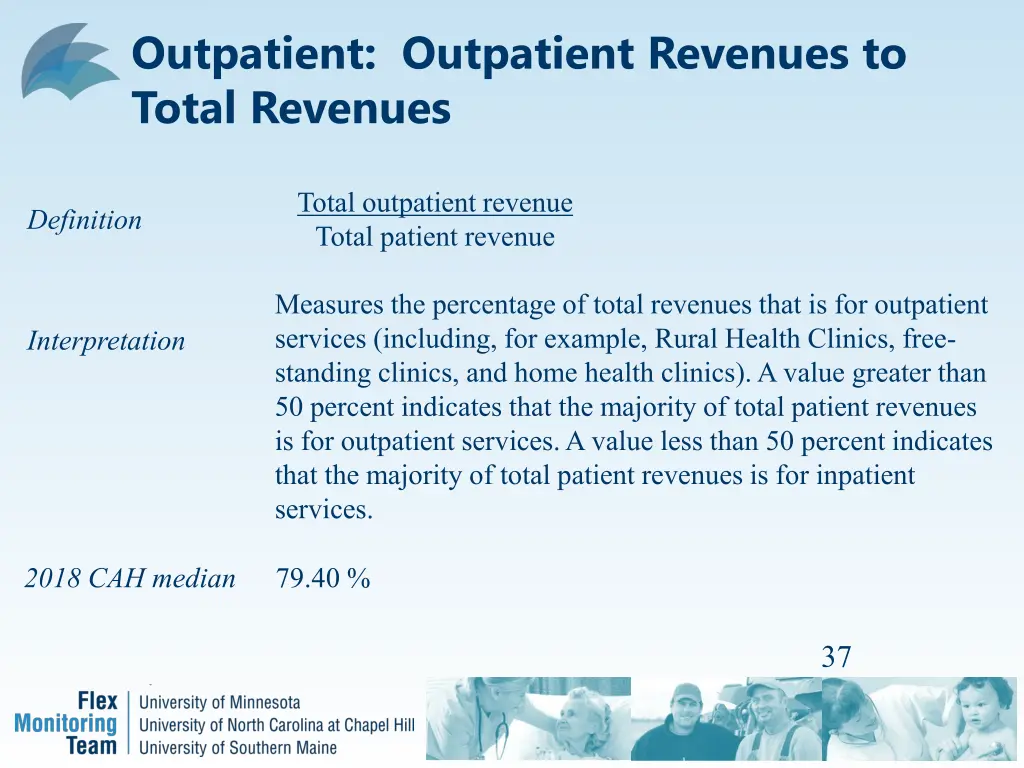 outpatient outpatient revenues to total revenues