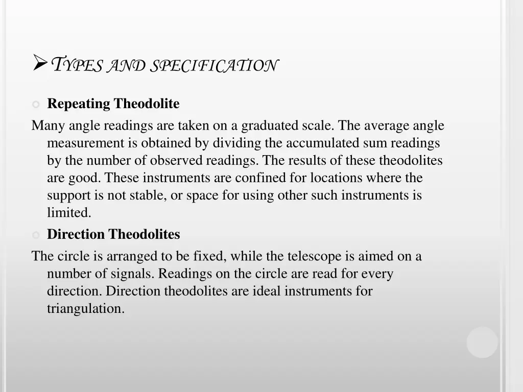 t ypes and specification