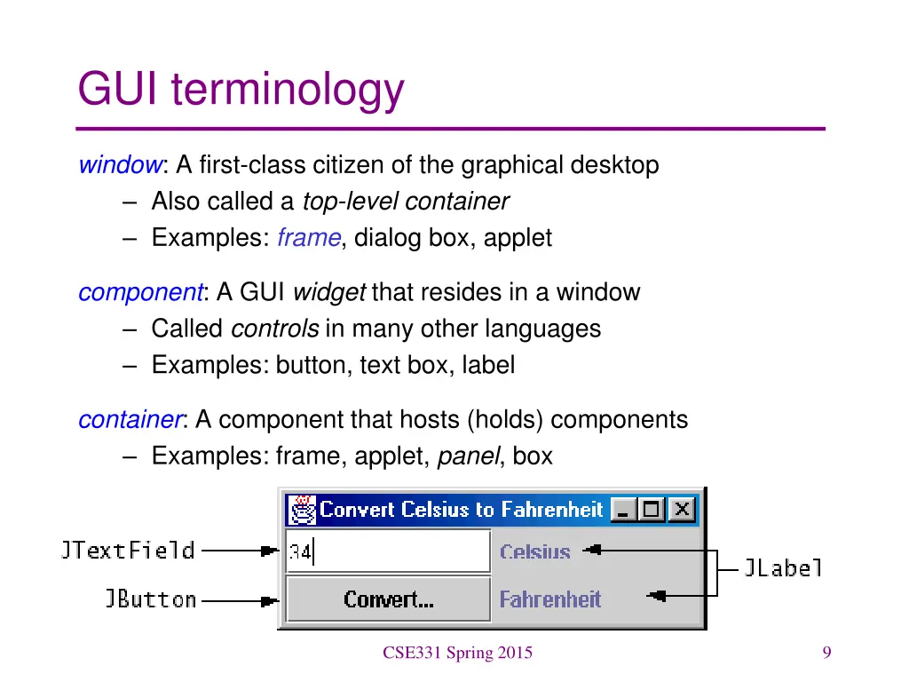 gui terminology