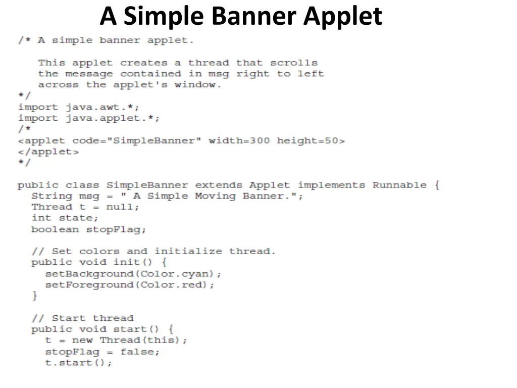 a simple banner applet