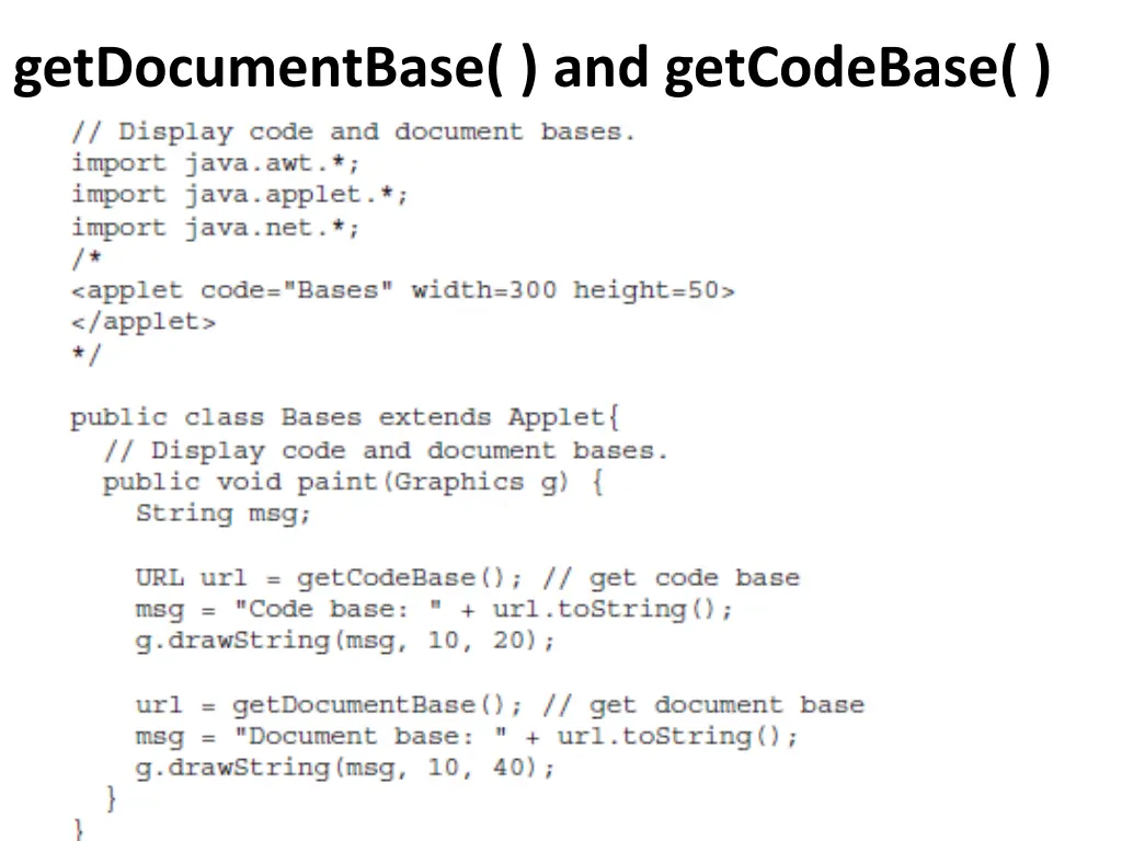 getdocumentbase and getcodebase