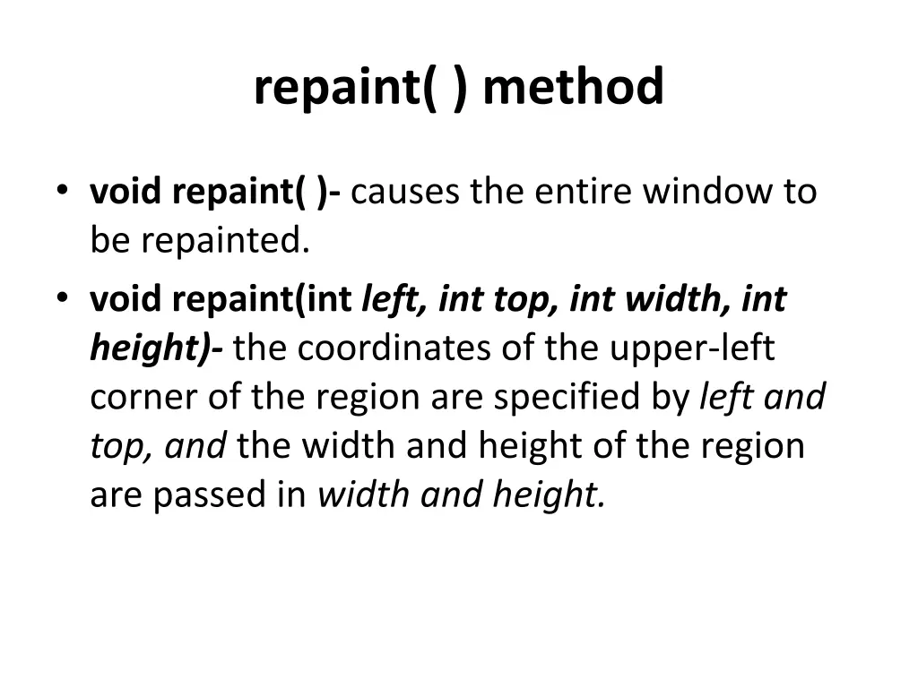 repaint method