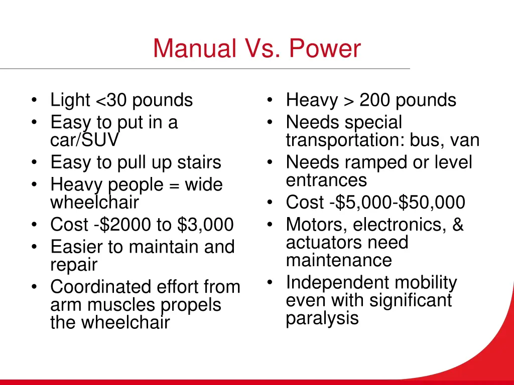 manual vs power