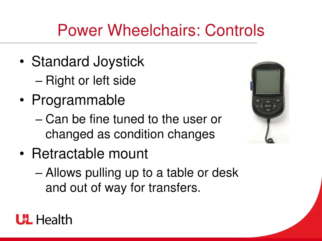 power wheelchairs controls