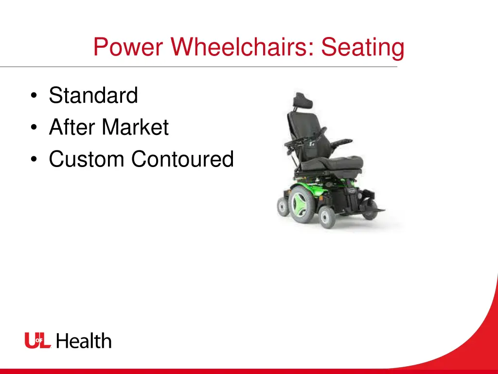 power wheelchairs seating