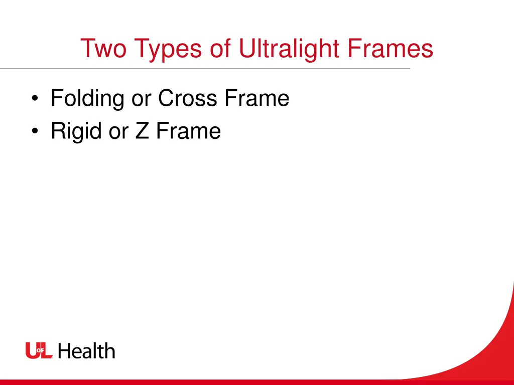 two types of ultralight frames