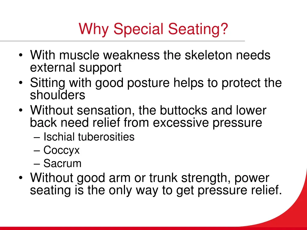 why special seating