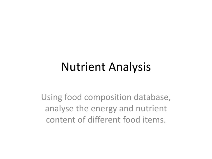 nutrient analysis