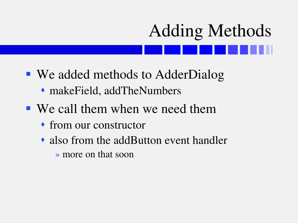 adding methods 1