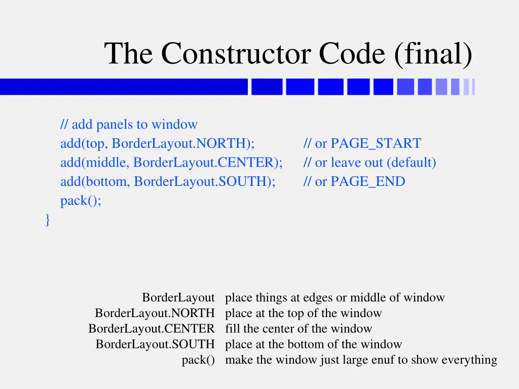 the constructor code final