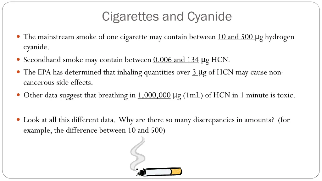 cigarettes and cyanide