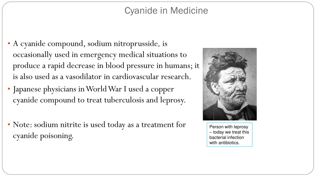 cyanide in medicine