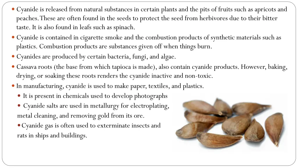 cyanide is released from natural substances