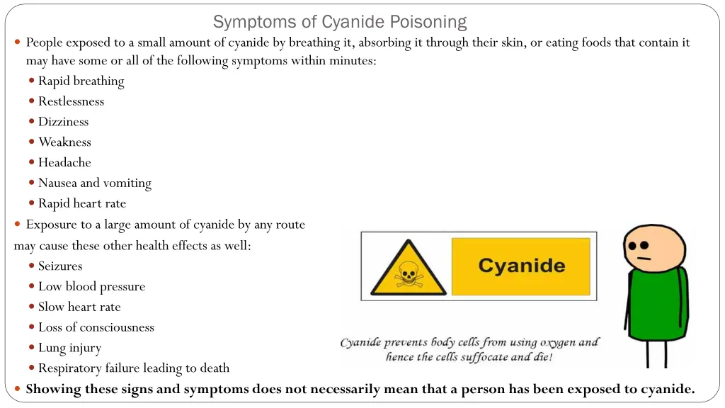 symptoms of cyanide poisoning