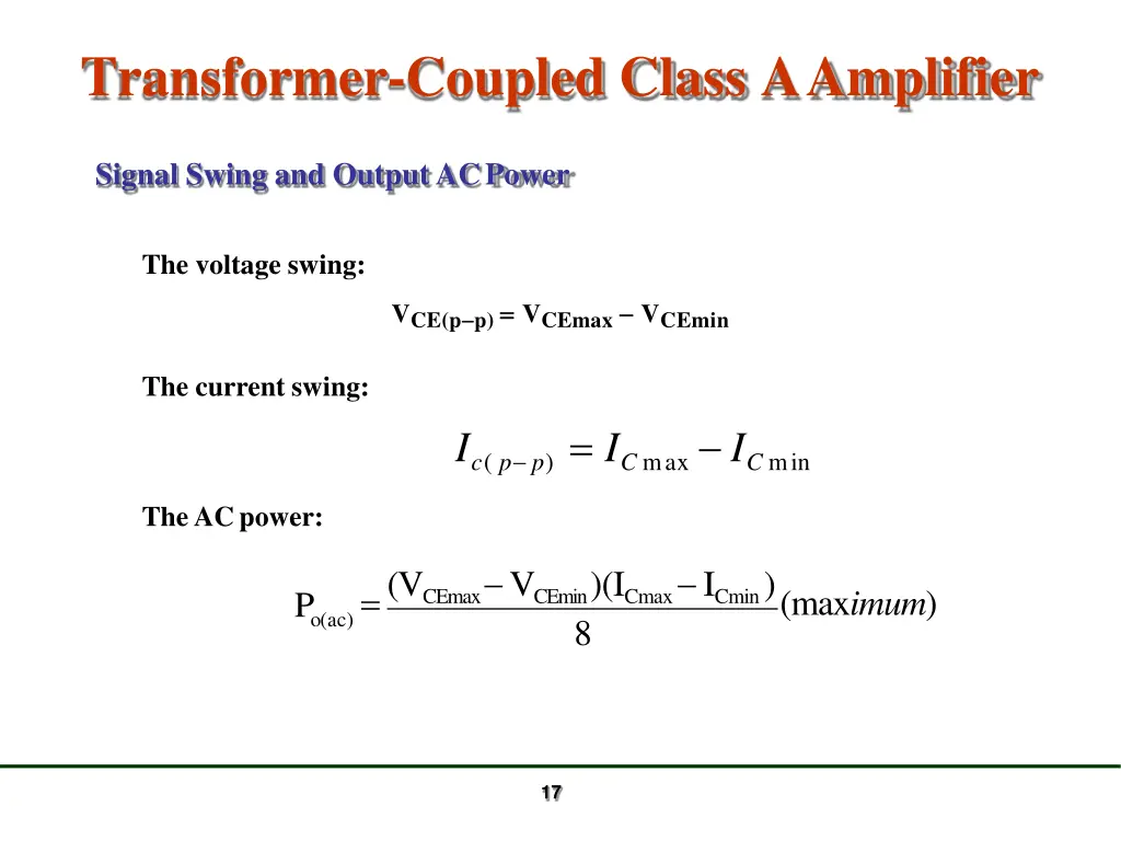 transformer coupled class aamplifier 2