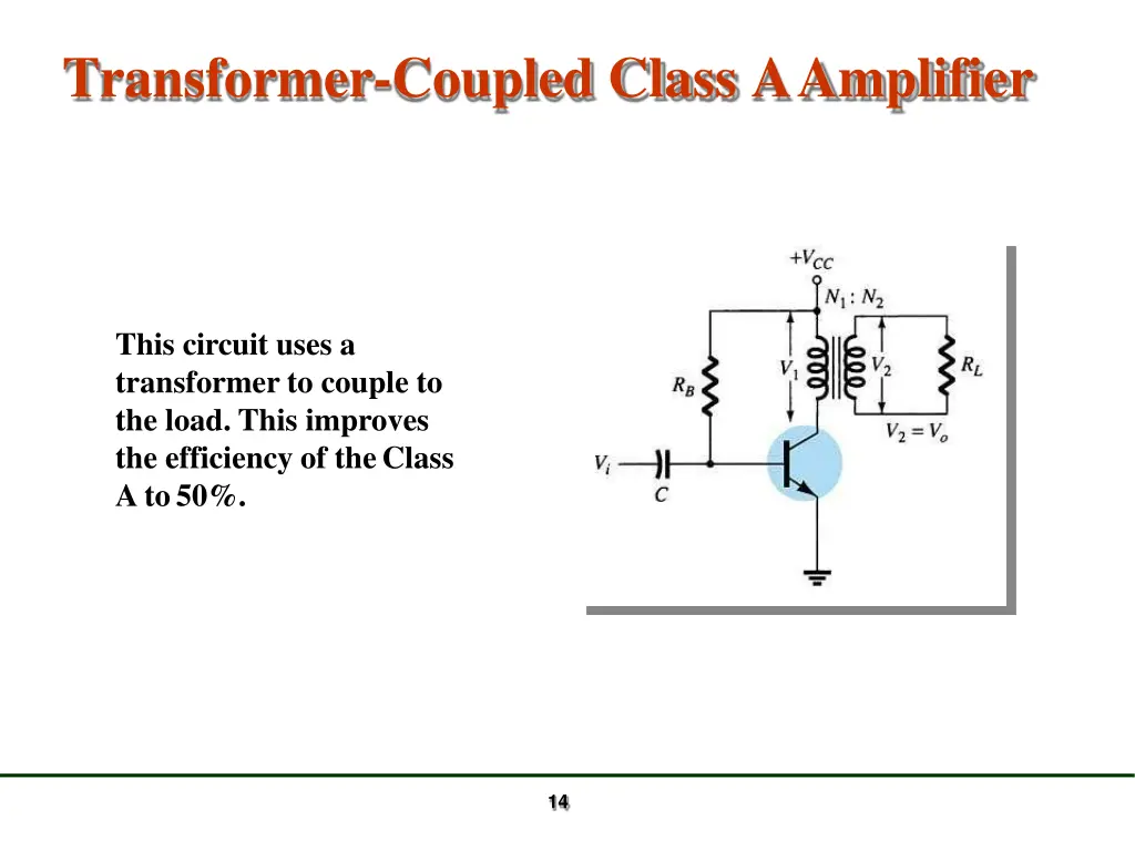 transformer coupled class aamplifier