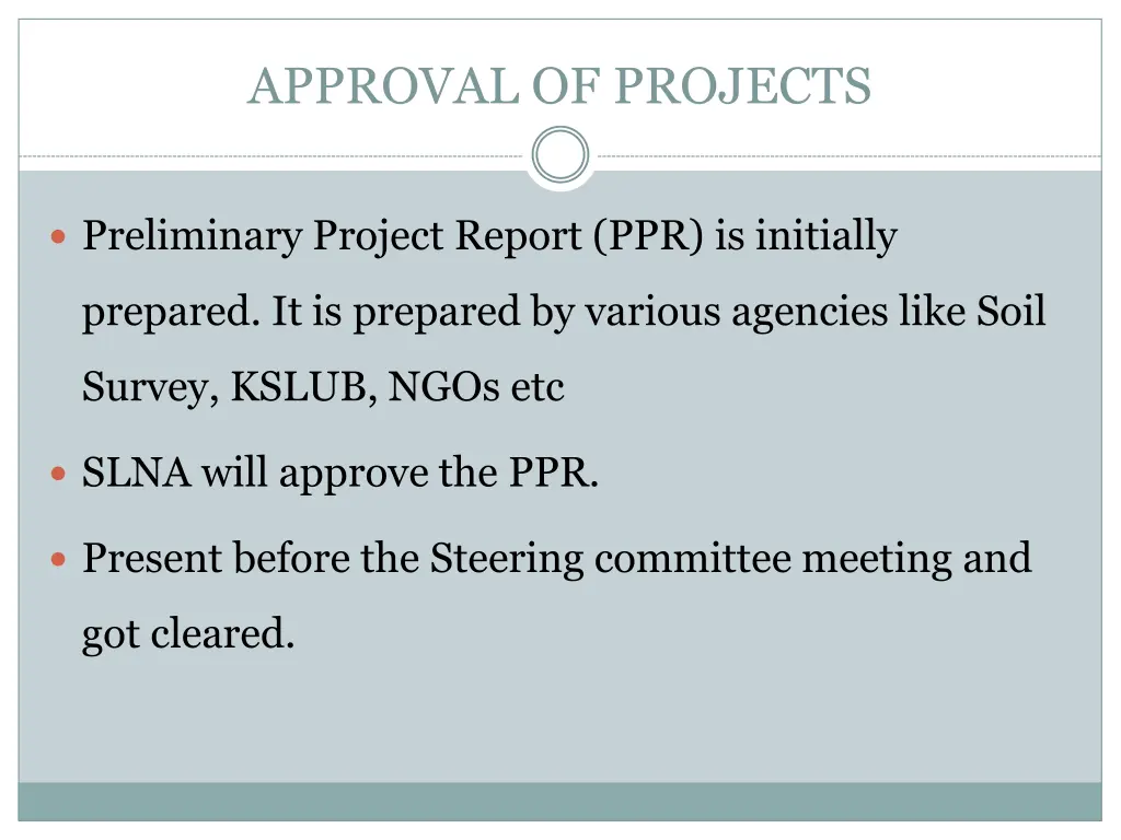 approval of projects