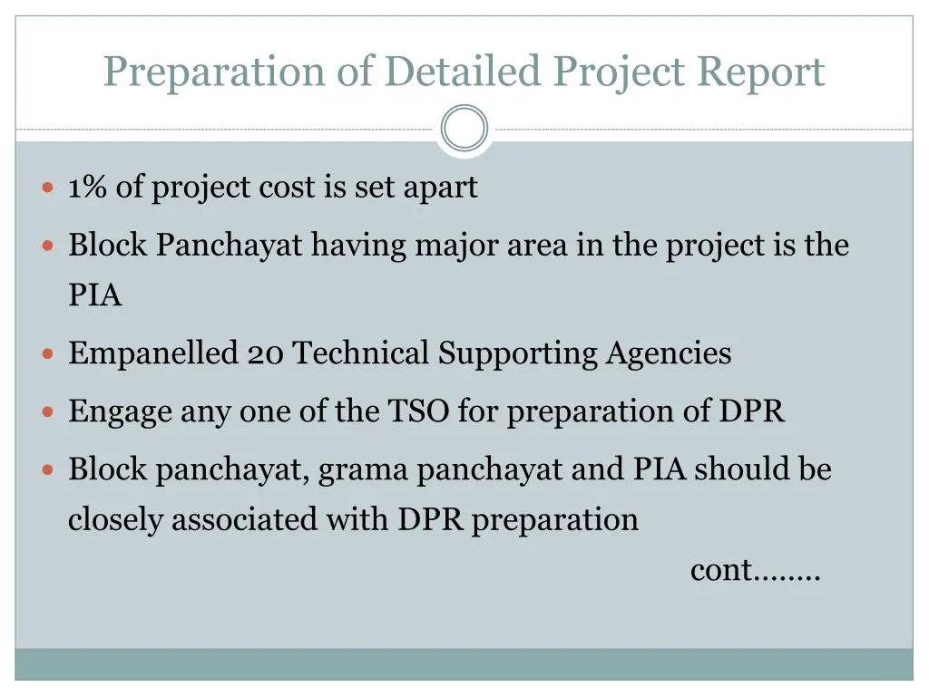 preparation of detailed project report