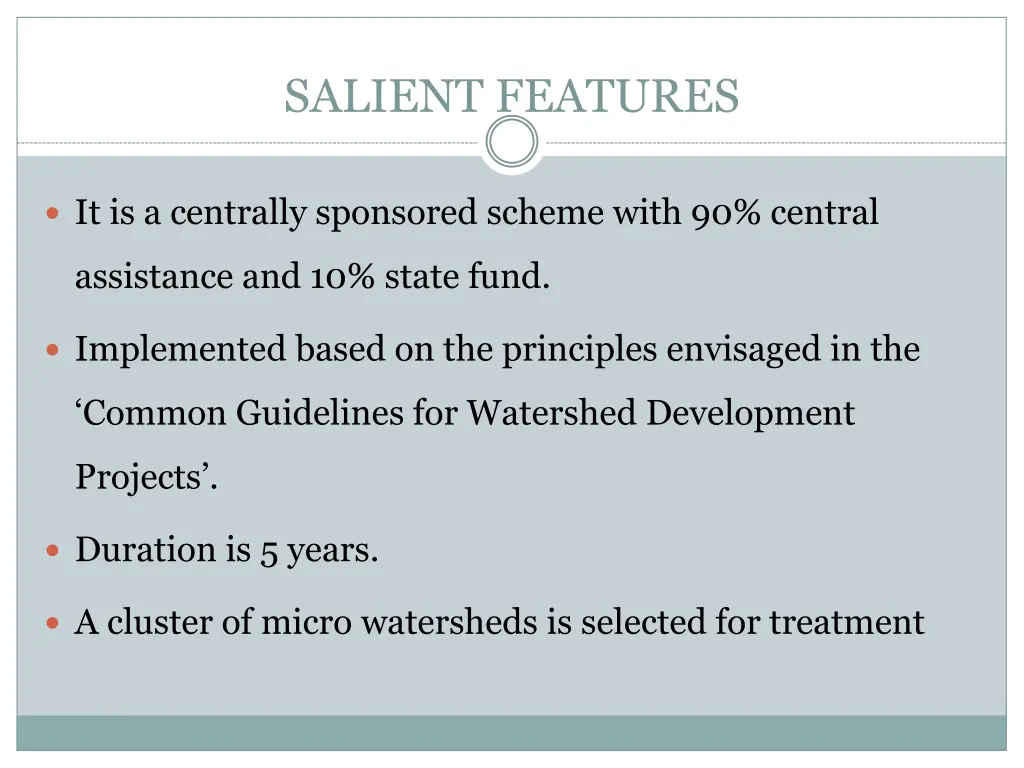 salient features