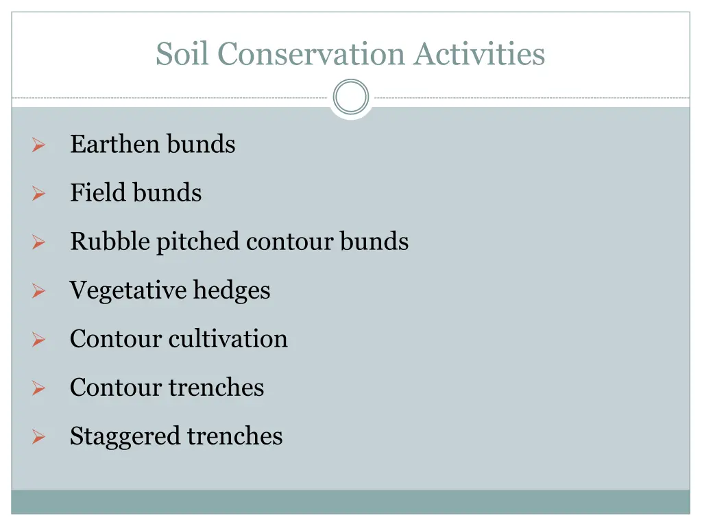 soil conservation activities