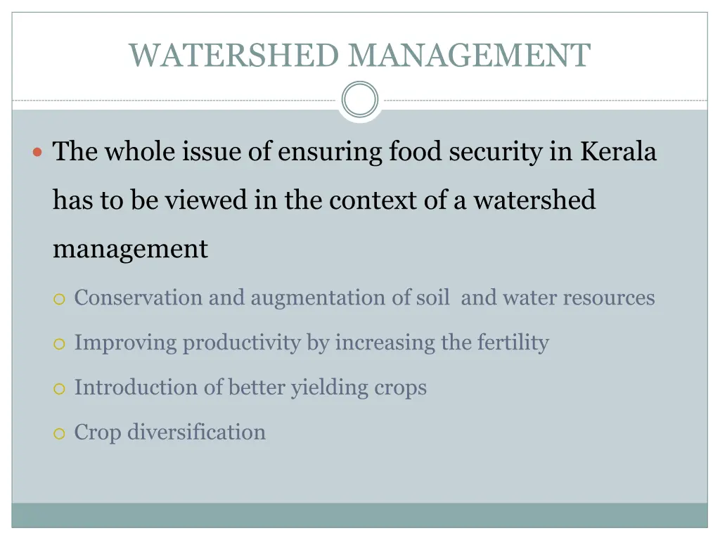 watershed management