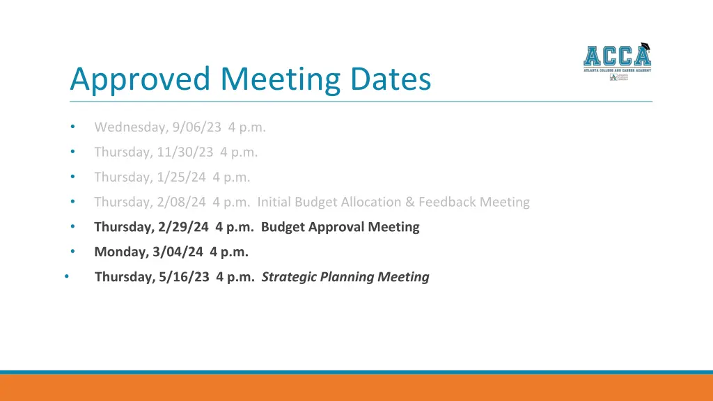 approved meeting dates