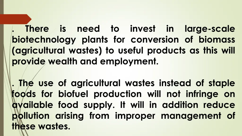 biotechnology plants for conversion of biomass