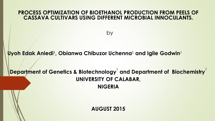 process optimization of bioethanol production