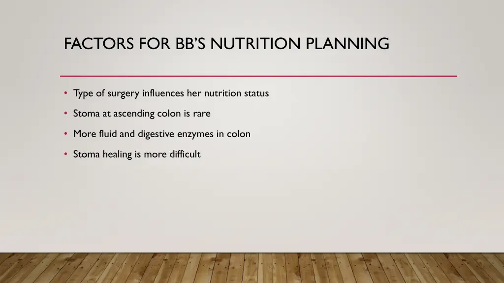 factors for bb s nutrition planning