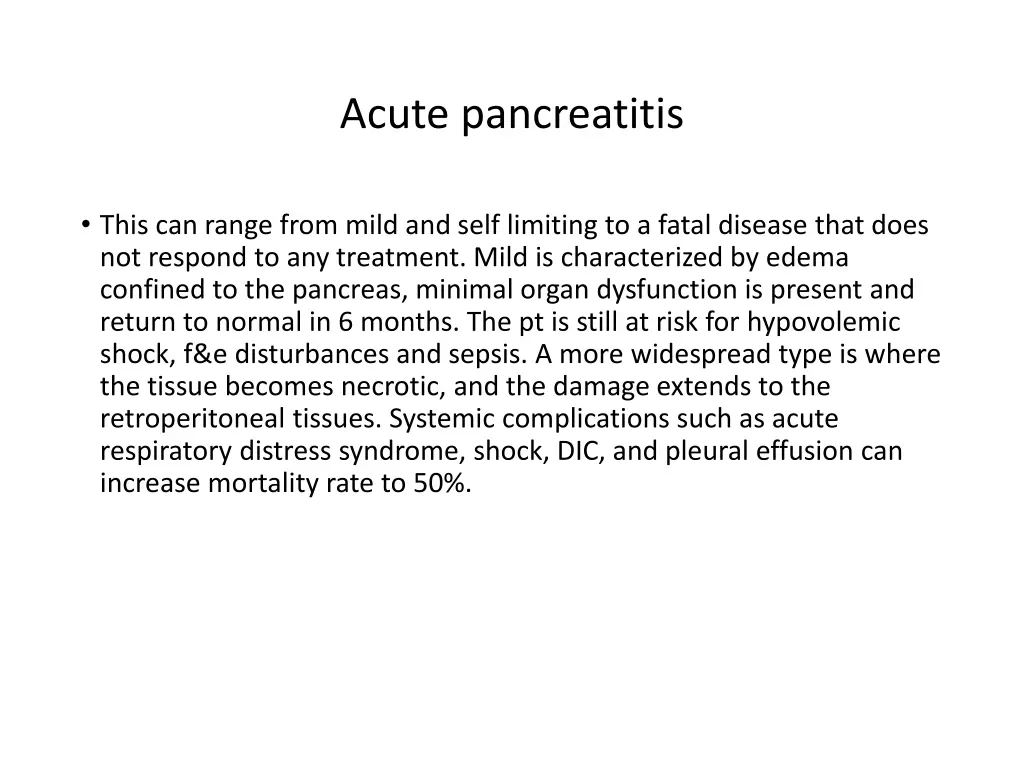 acute pancreatitis