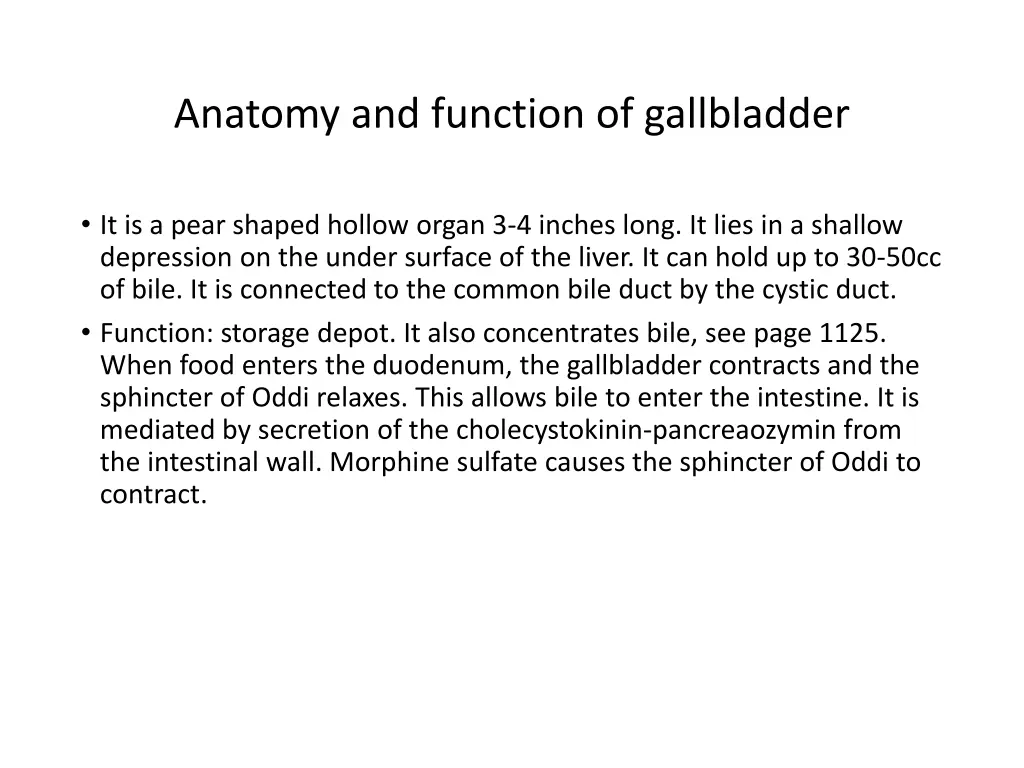 anatomy and function of gallbladder