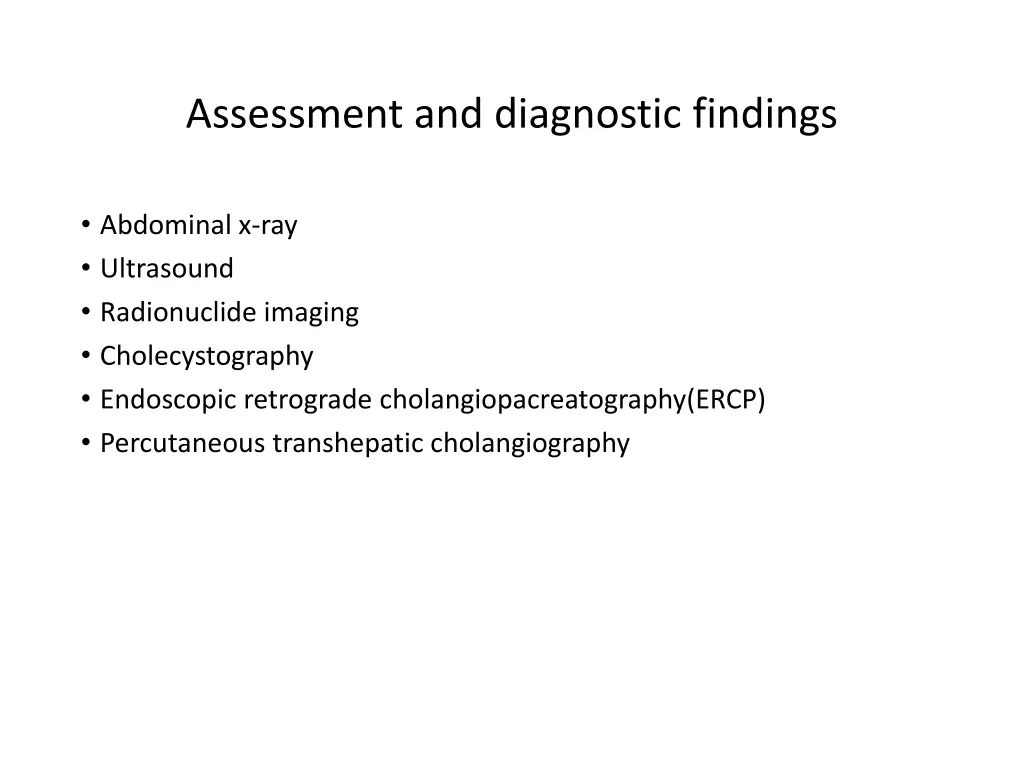 assessment and diagnostic findings