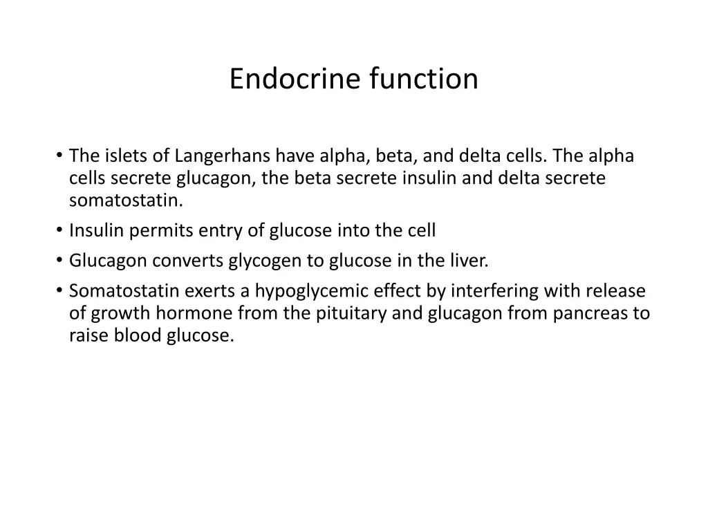 endocrine function