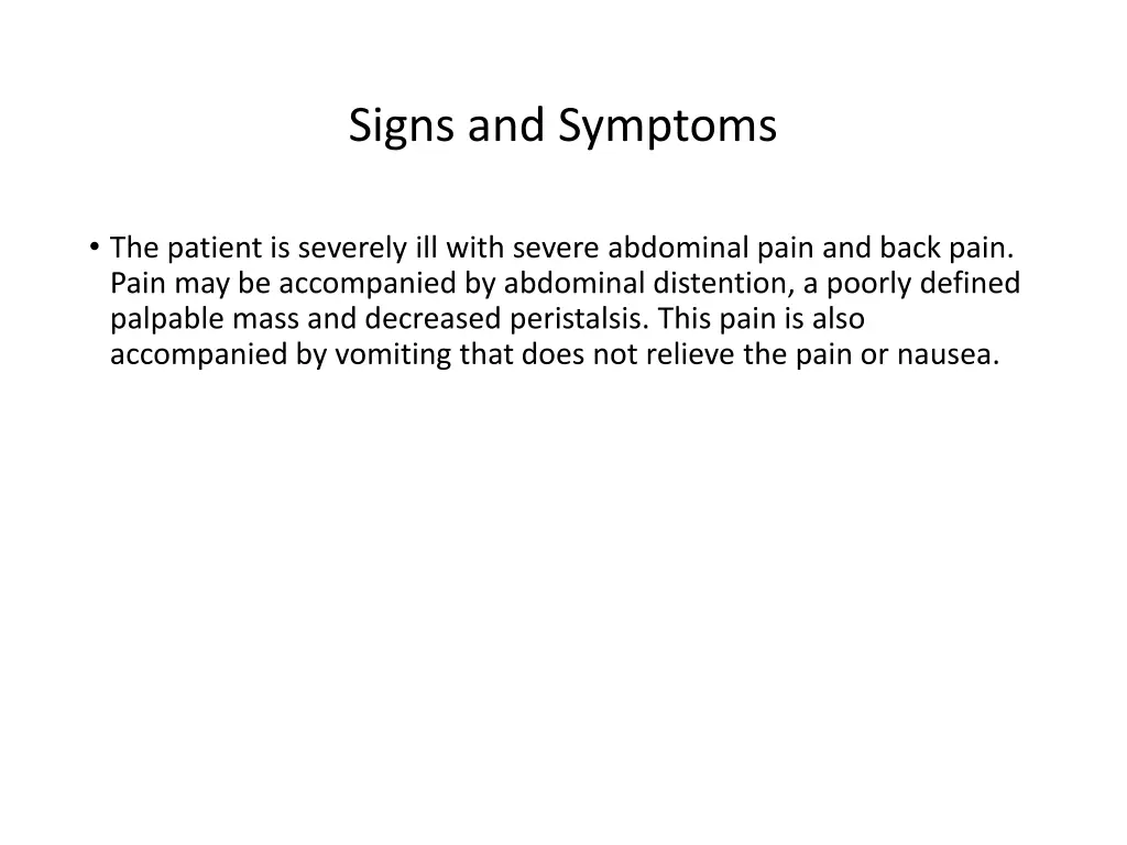 signs and symptoms