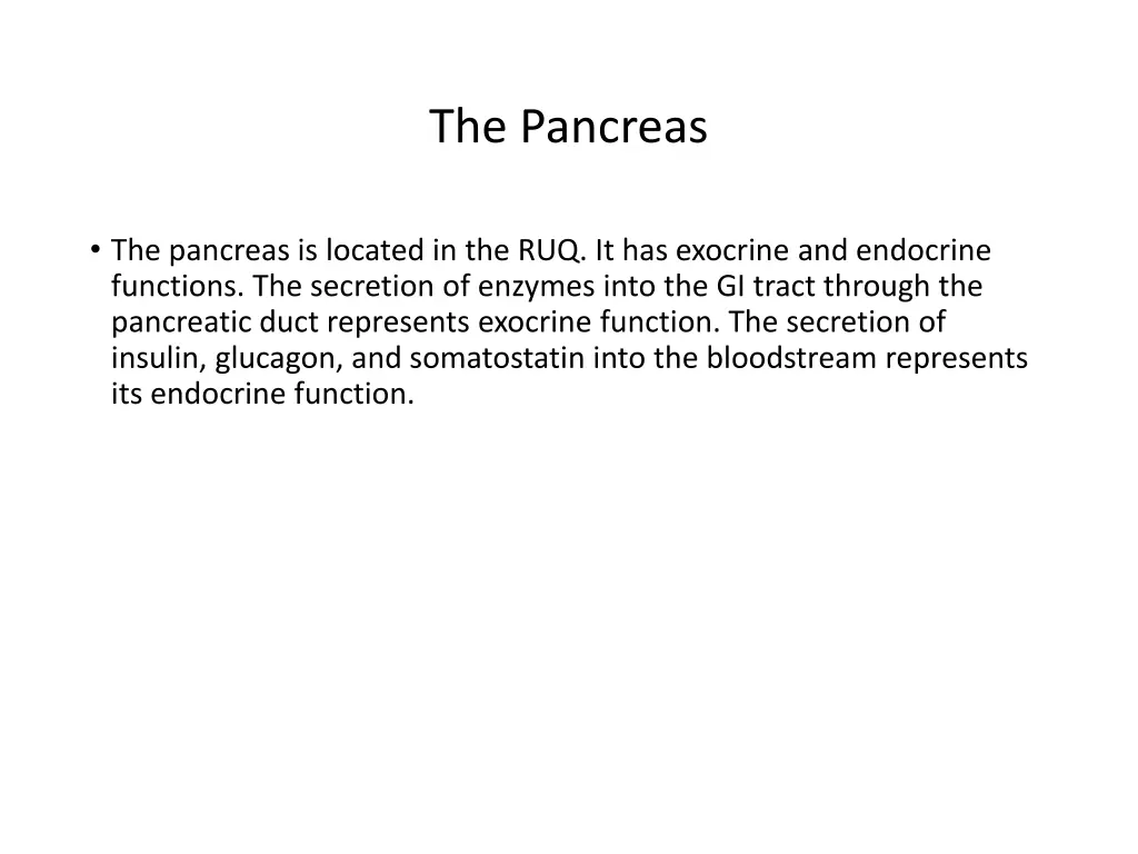 the pancreas