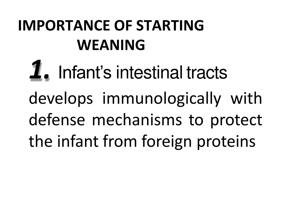 importance of starting weaning 1 infant