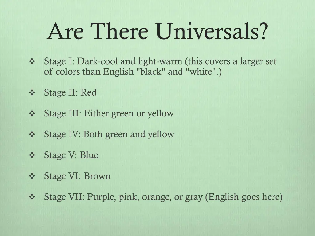 are there universals 1