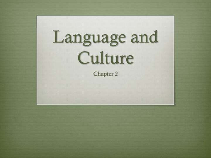 language and culture chapter 2