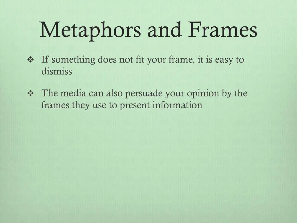 metaphors and frames 1