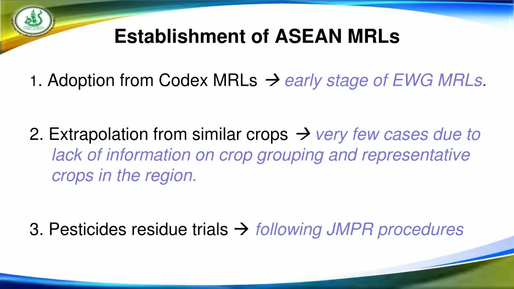 establishment of asean mrls