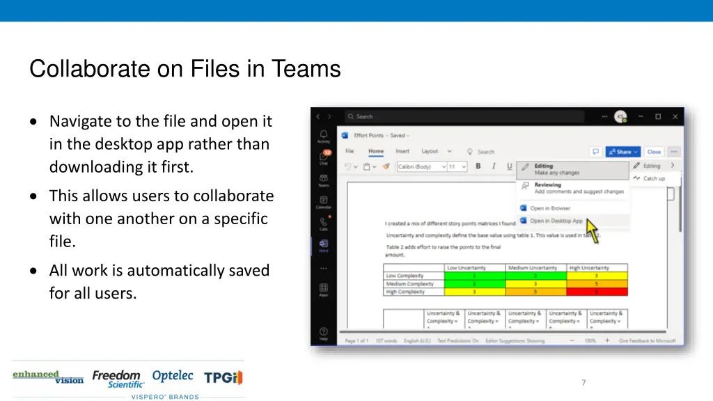 collaborate on files in teams