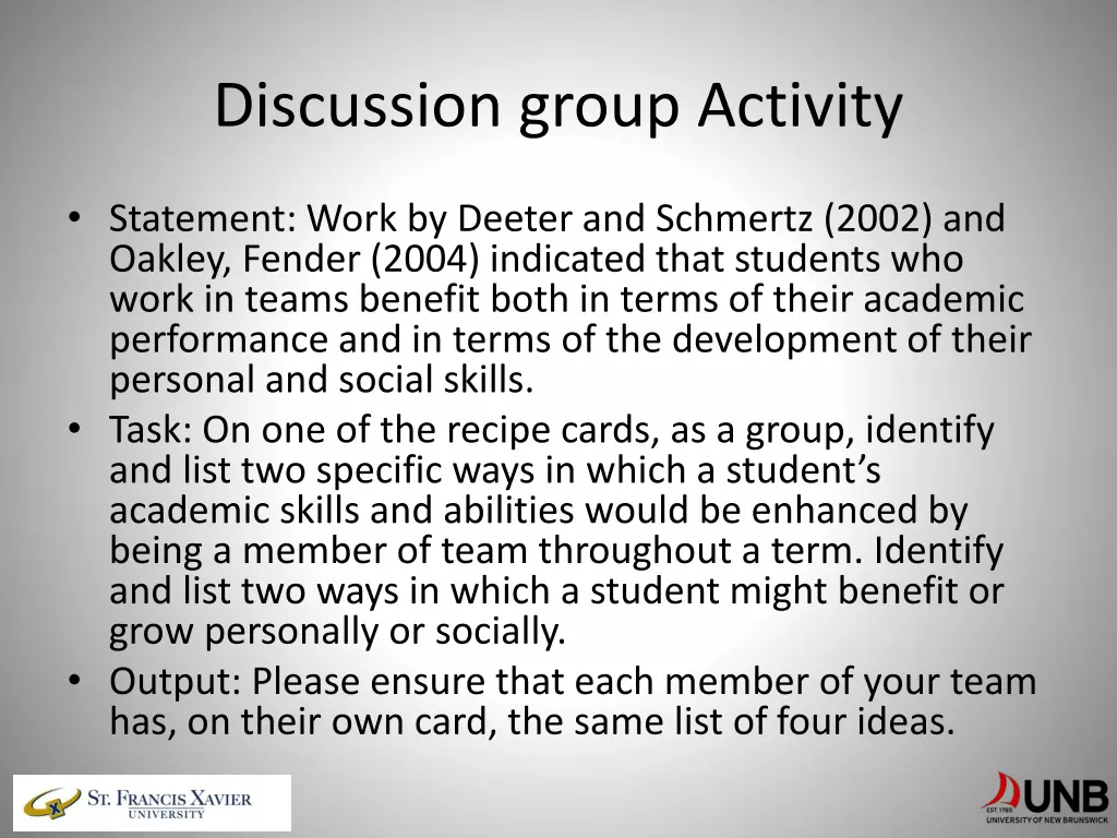 discussion group activity