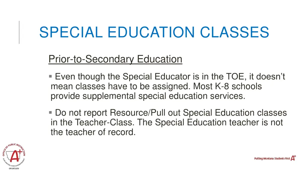 special education classes