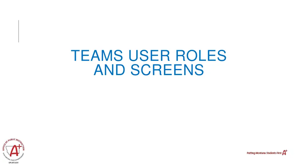 teams user roles and screens