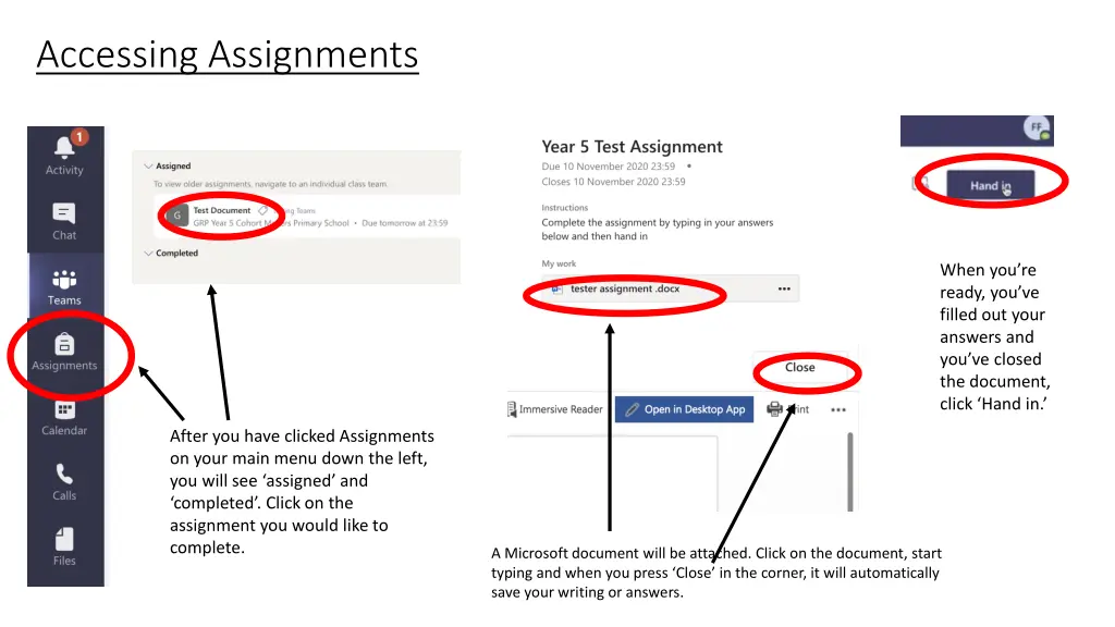 accessing assignments