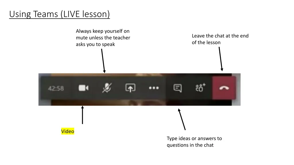 using teams live lesson