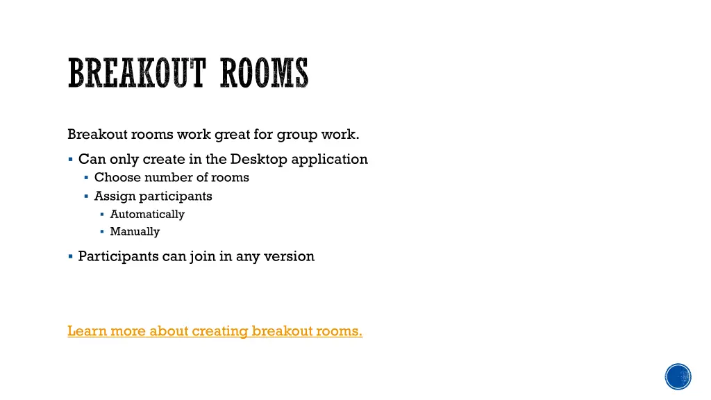 breakout rooms